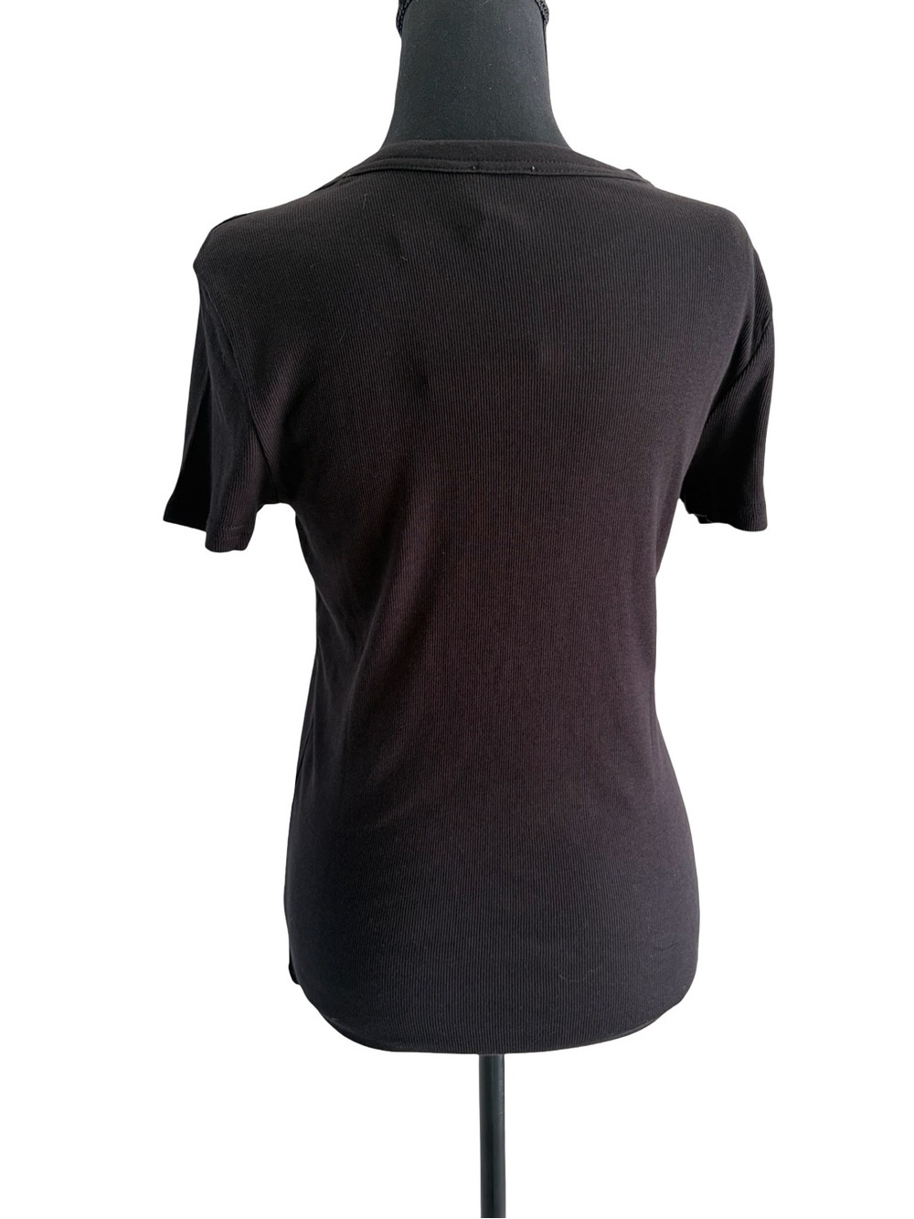 Women’s Black Short-Sleeve Crewneck Tee - Classic Everyday Essential - Picture 3 of 5